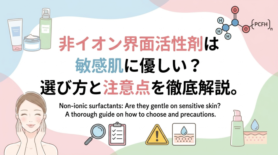 非イオン界面活性剤は敏感肌に優しい？選び方と注意点を徹底解説。