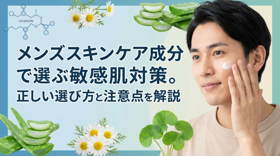 メンズスキンケア成分で選ぶ敏感肌対策。正しい選び方と注意点を解説