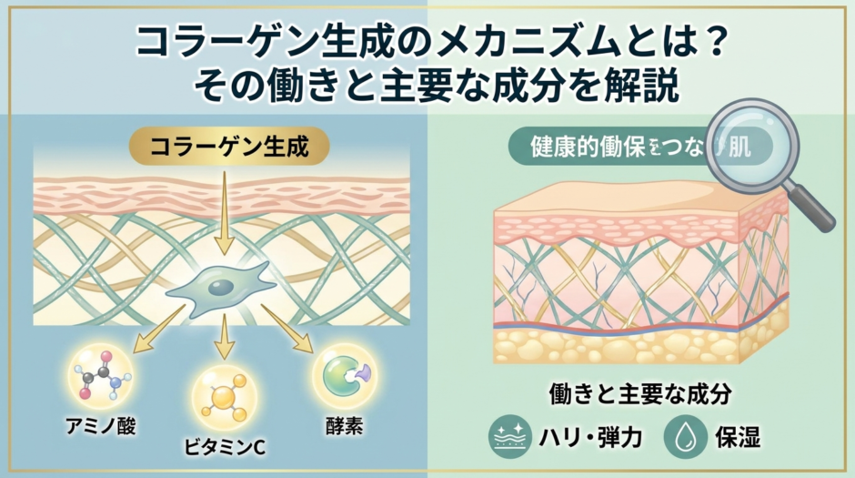 コラーゲン生成のメカニズムとは？その働きと主要な成分を解説