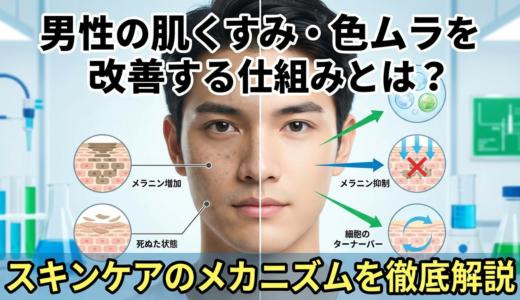 男性の肌くすみ・色ムラを改善する仕組みとは？スキンケアのメカニズムを徹底解説