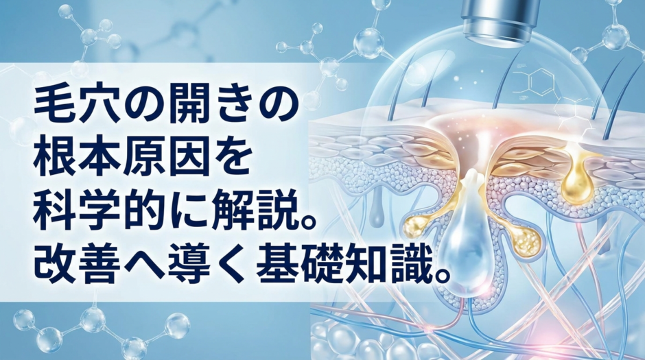 毛穴の開きの根本原因を科学的に解説。改善へ導く基礎知識。
