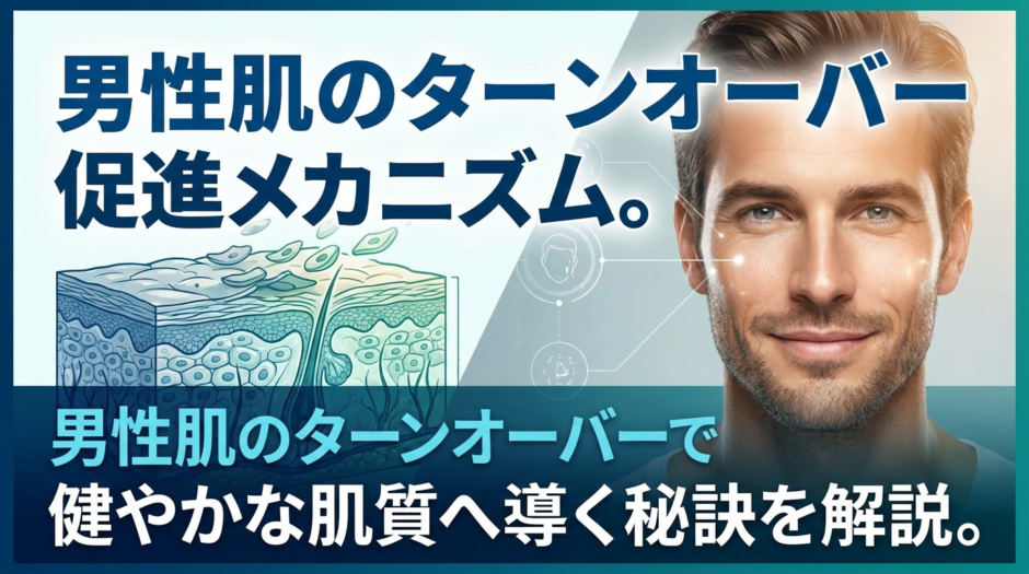 男性肌のターンオーバー促進メカニズム。健やかな肌質へ導く秘訣を解説。