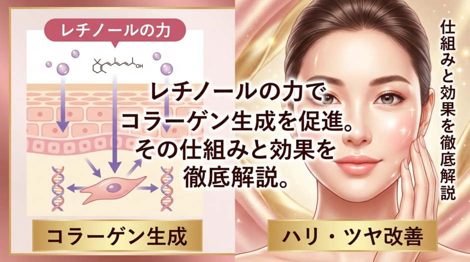 レチノールの力でコラーゲン生成を促進。その仕組みと効果を徹底解説。