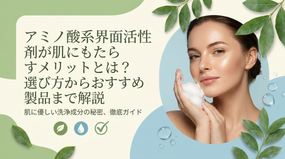 アミノ酸系界面活性剤が肌にもたらすメリットとは？選び方からおすすめ製品まで解説