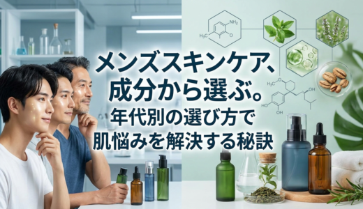 メンズスキンケア、成分から選ぶ。年代別の選び方で肌悩みを解決する秘訣