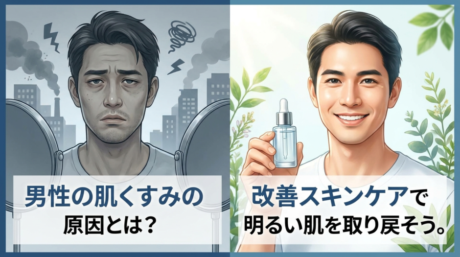 男性の肌くすみの原因とは？改善スキンケアで明るい肌を取り戻そう。