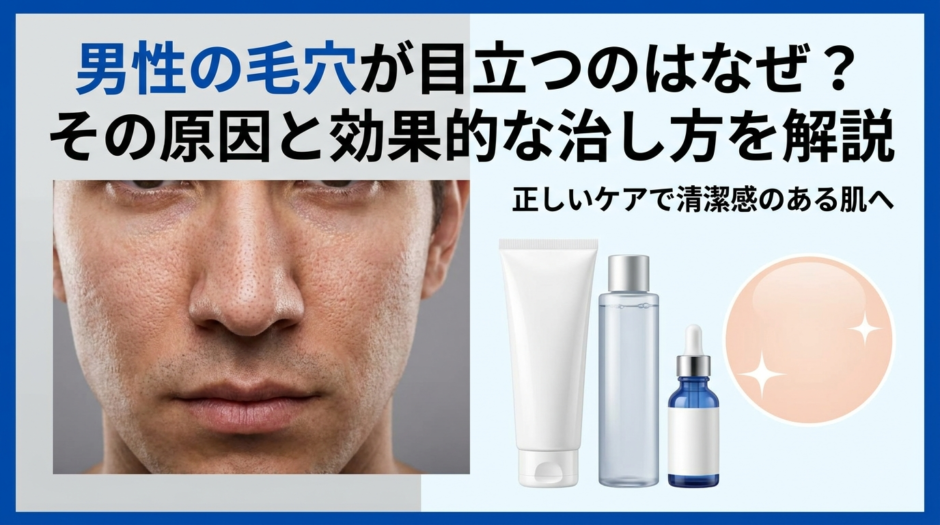 男性の毛穴が目立つのはなぜ？その原因と効果的な治し方を解説